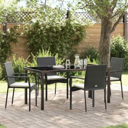 Ensemble de salle à manger pour jardin 5 pcs Noir polyrotin 564457564457