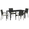 Ensemble de salle à manger pour jardin 5 pcs Noir polyrotin 564457564457
