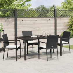 Ensemble de salle à manger pour jardin 5 pcs Noir polyrotin 564457564457