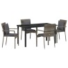 Ensemble de salle à manger pour jardin 5 pcs Gris polyrotin 564458564458