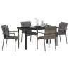Ensemble de salle à manger pour jardin 5 pcs Gris polyrotin 564458564458