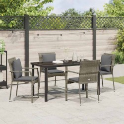 Ensemble de salle à manger pour jardin 5 pcs Gris polyrotin 564458564458