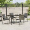 Ensemble de salle à manger pour jardin 5 pcs Gris polyrotin 564458564458