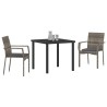 Ensemble de salle à manger pour jardin 3 pcs Gris polyrotin 564459564459