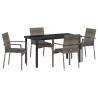Ensemble de salle à manger pour jardin 5 pcs Gris polyrotin 564461564461