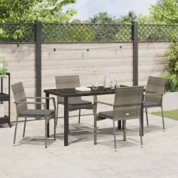 Ensemble de salle à manger pour jardin 5 pcs Gris polyrotin 564461564461