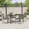 Ensemble de salle à manger pour jardin 5 pcs Gris polyrotin 564461564461