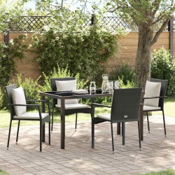 Ensemble de salle à manger pour jardin 5 pcs Noir polyrotin 564462564462