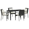 Ensemble de salle à manger pour jardin 5 pcs Noir polyrotin 564462564462