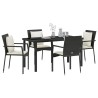Ensemble de salle à manger pour jardin 5 pcs Noir polyrotin 564462564462