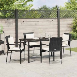 Ensemble de salle à manger pour jardin 5 pcs Noir polyrotin 564462564462