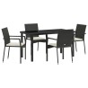 Ensemble de salle à manger pour jardin 5 pcs Noir polyrotin 564463564463