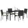 Ensemble de salle à manger pour jardin 5 pcs Noir polyrotin 564463564463