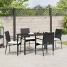 Ensemble de salle à manger pour jardin 5 pcs Noir polyrotin 564463564463