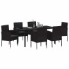 Ensemble de salle à manger pour jardin 7 pcs Noir polyrotin 564465564465