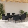 Ensemble de salle à manger pour jardin 7 pcs Noir polyrotin 564465564465