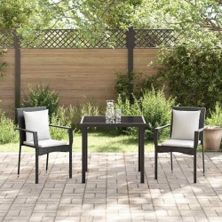 Ensemble de salle à manger pour jardin 3 pcs Noir polyrotin 564466564466