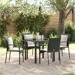 Ensemble de salle à manger pour jardin 5 pcs Noir polyrotin 564467564467