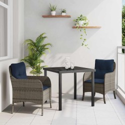 Ensemble de salle à manger pour jardin 3 pcs Gris polyrotin 564468564468