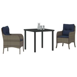 Ensemble de salle à manger pour jardin 3 pcs Gris polyrotin 564468564468
