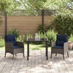 Ensemble de salle à manger pour jardin 3 pcs Gris polyrotin 564468564468