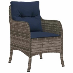 Ensemble de salle à manger pour jardin 3 pcs Gris polyrotin 564468564468