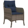 Ensemble de salle à manger pour jardin 3 pcs Gris polyrotin 564468564468