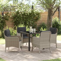 Ensemble de salle à manger pour jardin 5 pcs Gris clair 564469564469