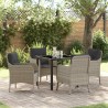 Ensemble de salle à manger pour jardin 5 pcs Gris clair 564469564469