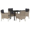 Ensemble de salle à manger pour jardin 5 pcs Gris clair 564469564469