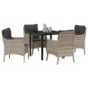 Ensemble de salle à manger pour jardin 5 pcs Gris clair 564469564469