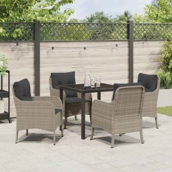 Ensemble de salle à manger pour jardin 5 pcs Gris clair 564469564469