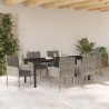 Ensemble de salle à manger pour jardin 7 pcs Gris polyrotin 564470564470