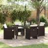 Ensemble de salle à manger pour jardin 5 pcs Marron polyrotin 564472564472