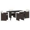 Ensemble de salle à manger pour jardin 5 pcs Marron polyrotin 564472564472