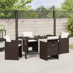 Ensemble de salle à manger pour jardin 5 pcs Marron polyrotin 564472564472