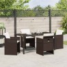 Ensemble de salle à manger pour jardin 5 pcs Marron polyrotin 564472564472