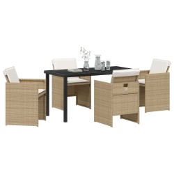 Ensemble de salle à manger pour jardin 5 pcs Beige polyrotin 564474564474