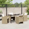 Ensemble de salle à manger pour jardin 5 pcs Beige polyrotin 564474564474