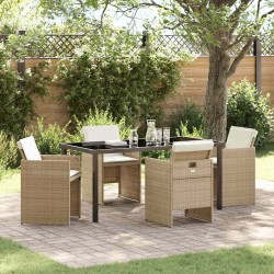 Ensemble de salle à manger pour jardin 5 pcs Beige polyrotin 564475564475
