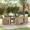 Ensemble de salle à manger pour jardin 5 pcs Beige polyrotin 564475564475