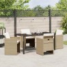 Ensemble de salle à manger pour jardin 5 pcs Beige polyrotin 564475564475