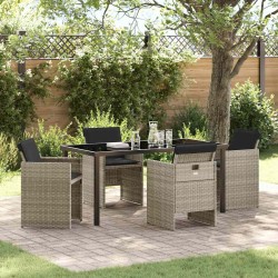 Ensemble de salle à manger pour jardin 5 pcs Gris clair 564476564476
