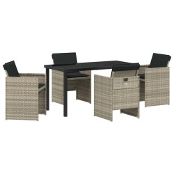 Ensemble de salle à manger pour jardin 5 pcs Gris clair 564476564476