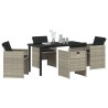 Ensemble de salle à manger pour jardin 5 pcs Gris clair 564476564476
