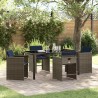 Ensemble de salle à manger pour jardin 5 pcs Gris polyrotin 564477564477
