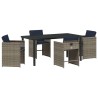 Ensemble de salle à manger pour jardin 5 pcs Gris polyrotin 564477564477