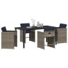 Ensemble de salle à manger pour jardin 5 pcs Gris polyrotin 564477564477