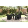 Ensemble de salle à manger pour jardin 5 pcs Noir polyrotin 564478564478