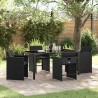 Ensemble de salle à manger pour jardin 5 pcs Noir polyrotin 564479564479